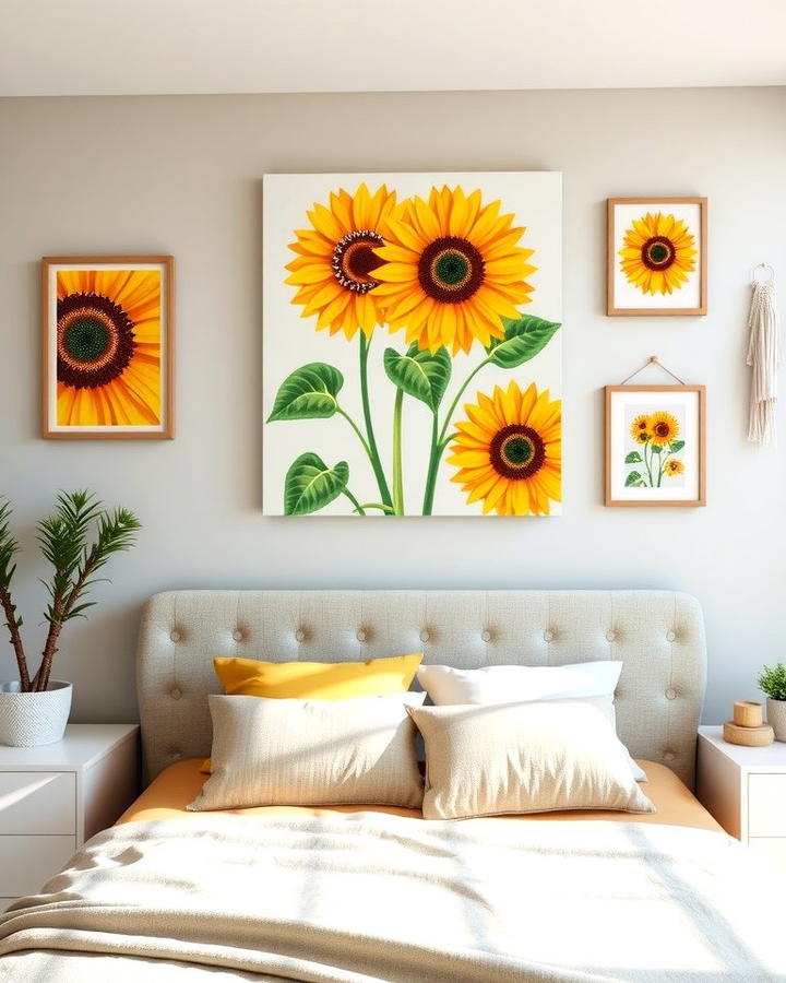 Sunflower Wall Art 2 - 25 Sunflower Bedroom Ideas