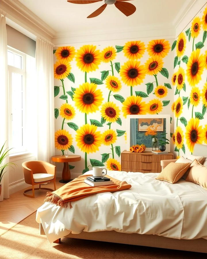 Sunflower Wallpaper - 25 Sunflower Bedroom Ideas