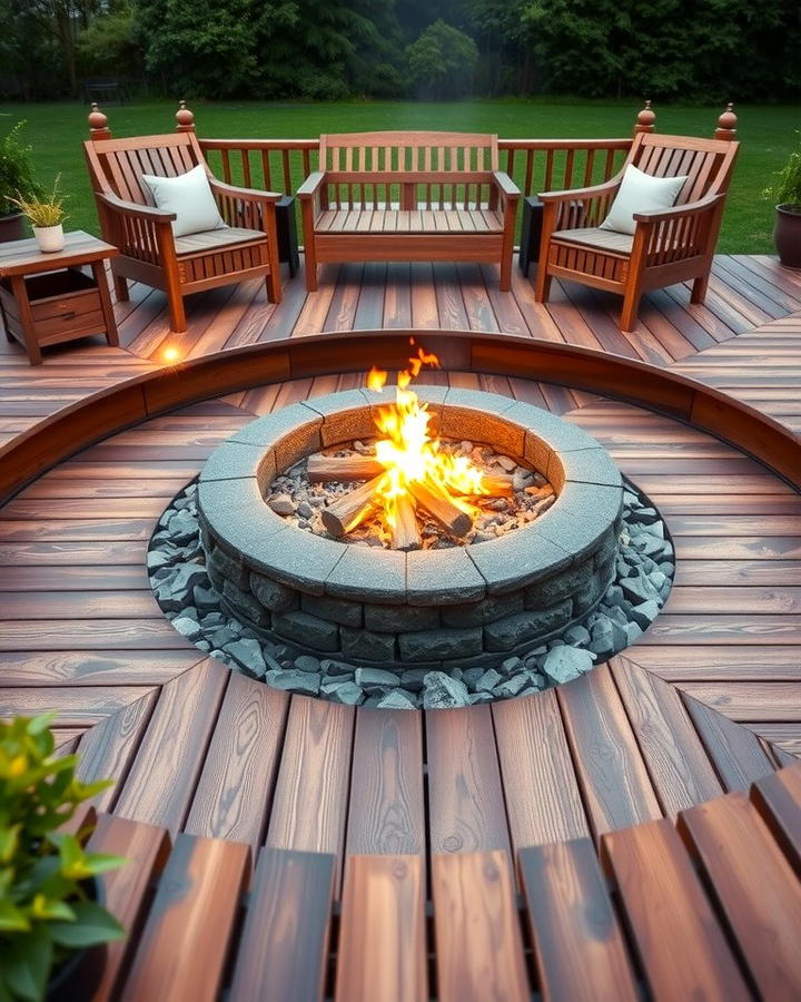 Sunken Fire Pit with Wooden Decking - 25 Sunken Fire Pit Ideas