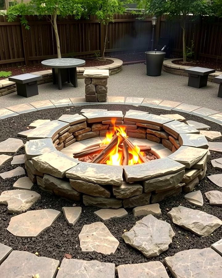 Sunken Stone Fire Pit for a Cozy Retreat - 25 Rock Fire Pit Ideas