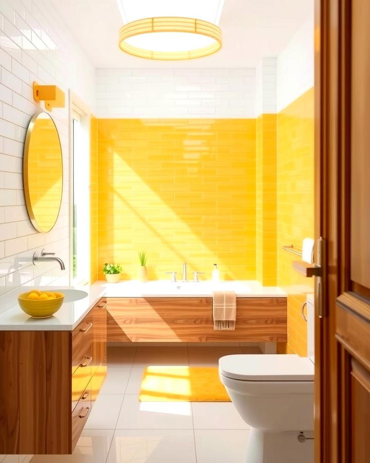 Sunny Yellow Highlights - 30 Colorful Bathroom Ideas