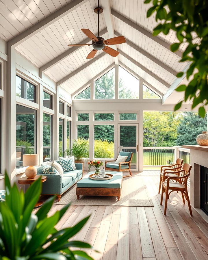 Sunroom with a Wraparound Deck - 25 Sunroom and Deck Combo Ideas