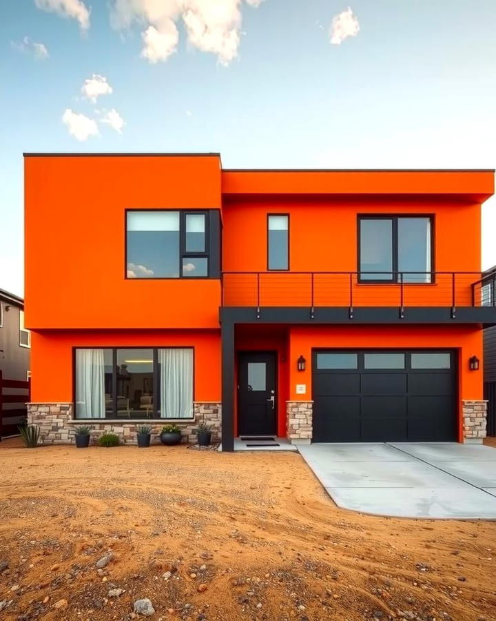 Sunset Orange for a Dramatic Effect - 25 Orange House Exterior Ideas