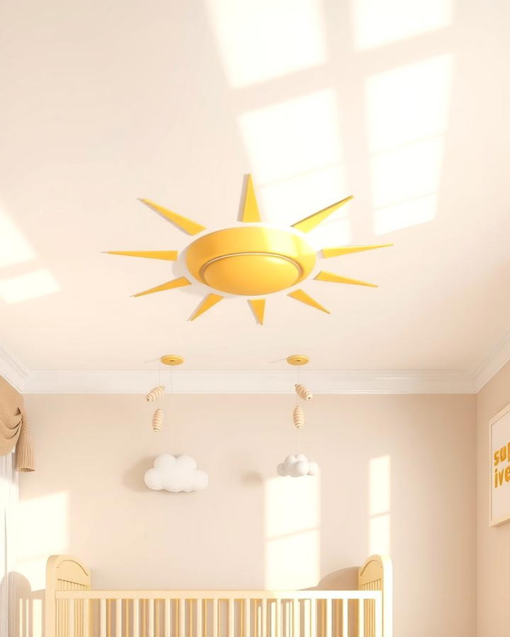 Sunshine Themed Ceiling - 25 Yellow Nursery Ideas