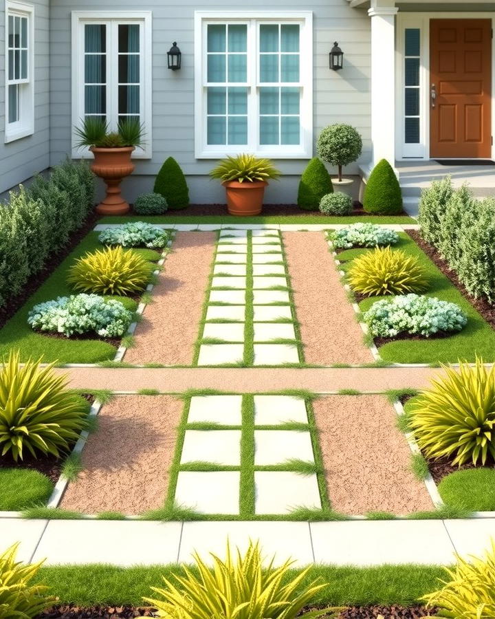 Symmetrical Layouts for Order - 30 Small Front Yard Landscaping Ideas