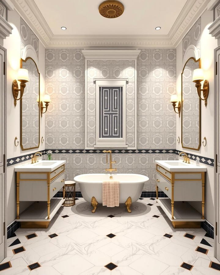 Symmetrical Layouts - 30 Art Deco Bathroom Ideas