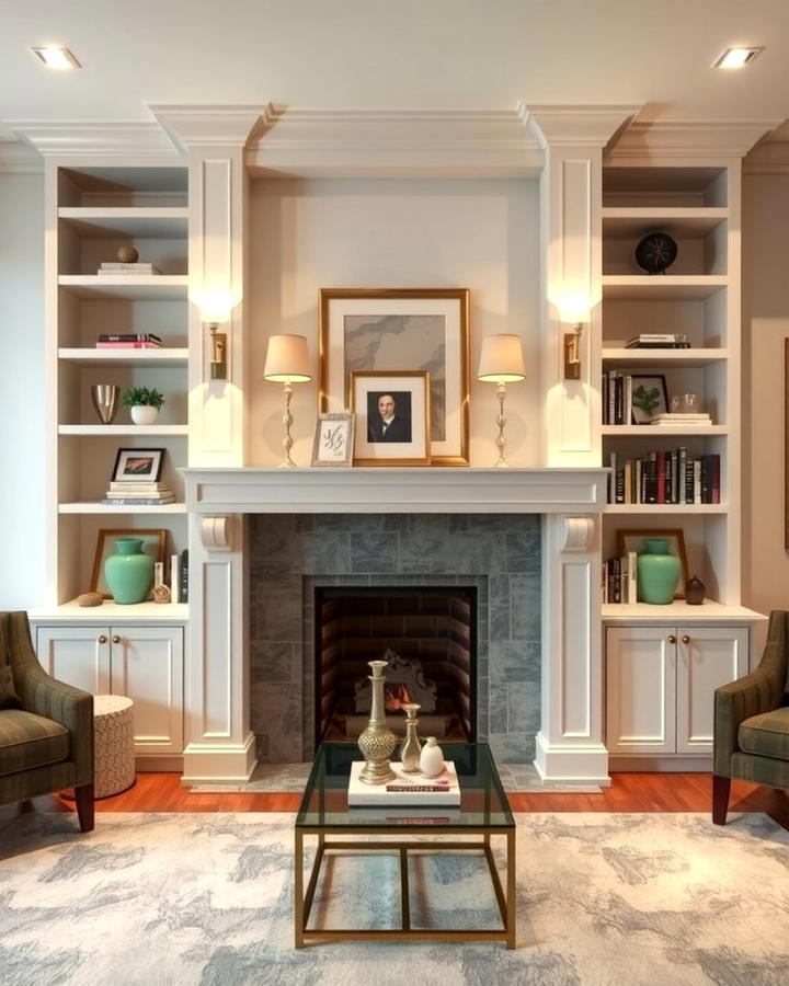 Symmetrical Shelving for Balance - 30 Fireplace With Bookshelves