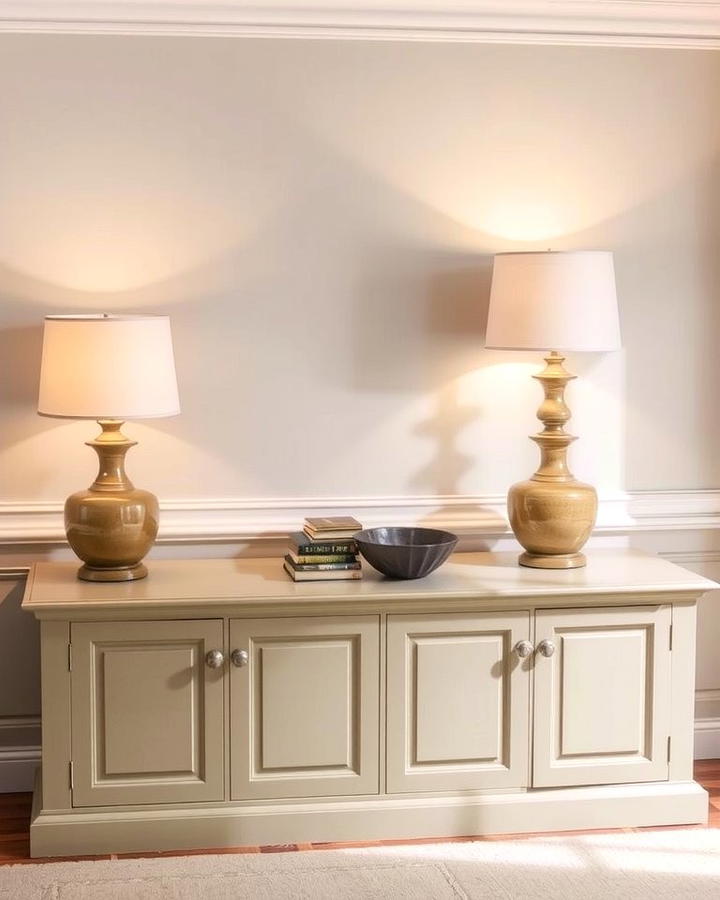 Symmetry with Matching Lamps - 25 Sideboard Decor Ideas