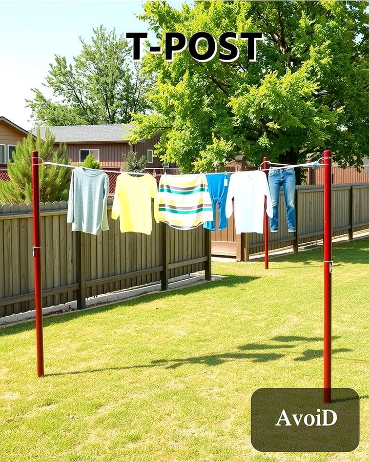 T Post Clothesline for Durability 2 - 25 Outdoor Clothesline Ideas