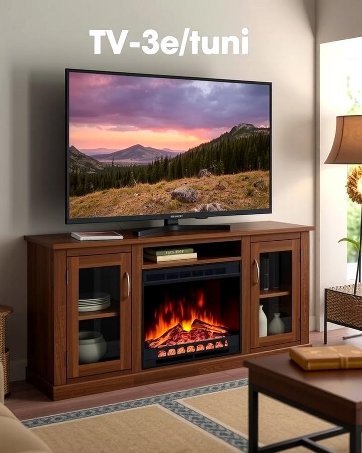 TV Stand with Electric Fireplace - 25 Tv Stand Ideas