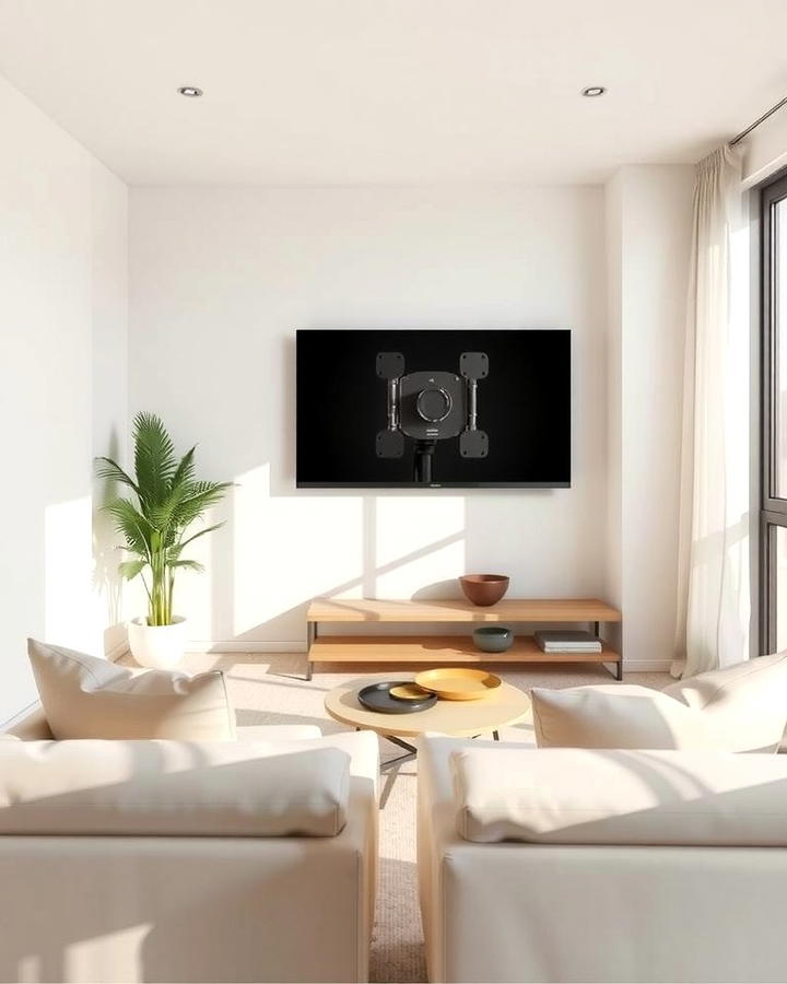 TV on a Swivel Mount for Versatility - 25 Small Living Room Ideas With Tv