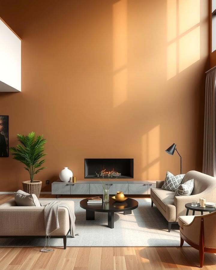 Tan Accent Walls for Subtle Drama - 25 Tan Living Room Ideas