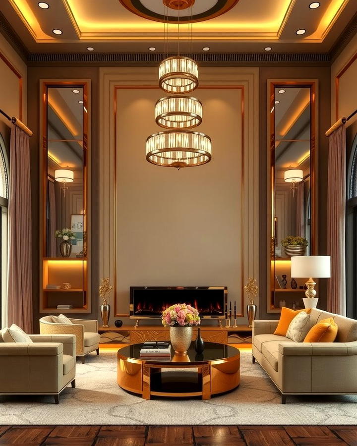 Tan and Gold Accents - 25 Tan Living Room Ideas