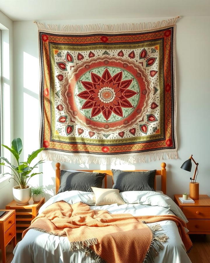 Tapestry or Fabric Wall Hangings - 25 No Headboard Ideas