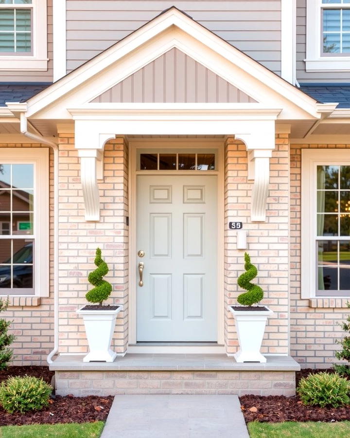 Taupe Vinyl with Cream Brick - 25 Vinyl Siding and Brick Combinations