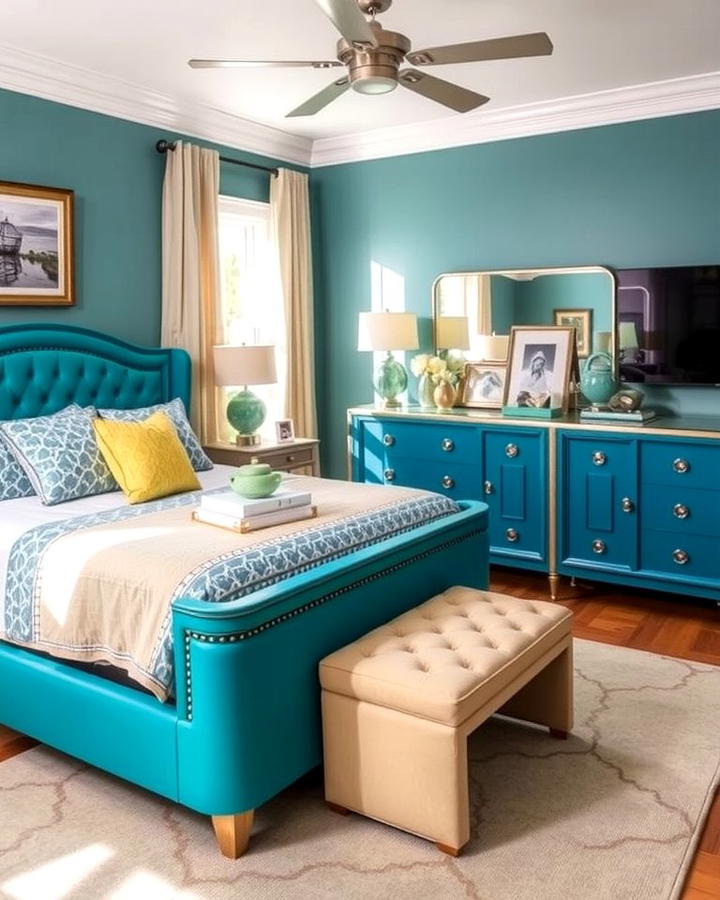 Teal Furniture for a Bold Look - 25 Teal Bedroom Ideas