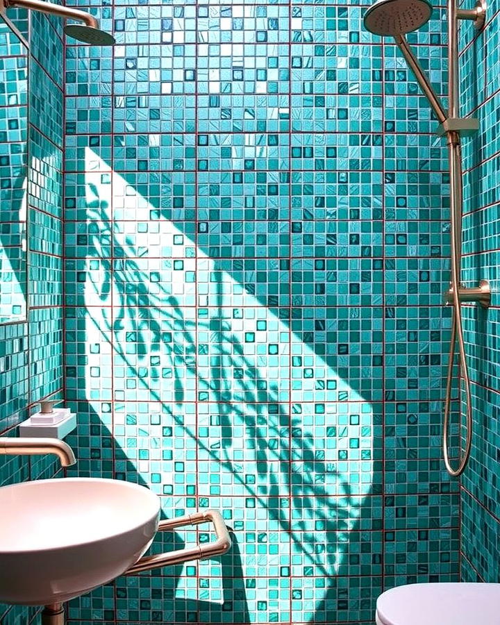 Teal Mosaic Tiles for Intricate Details - 30 Teal Bathroom Ideas