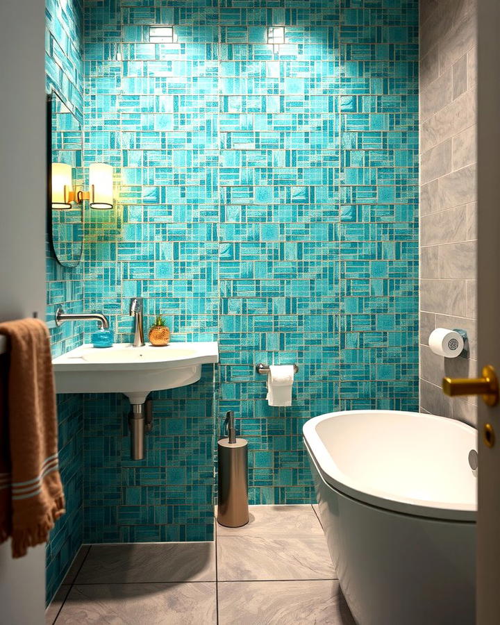 Teal Mosaic Tiles - 30 Teal Bathroom Ideas