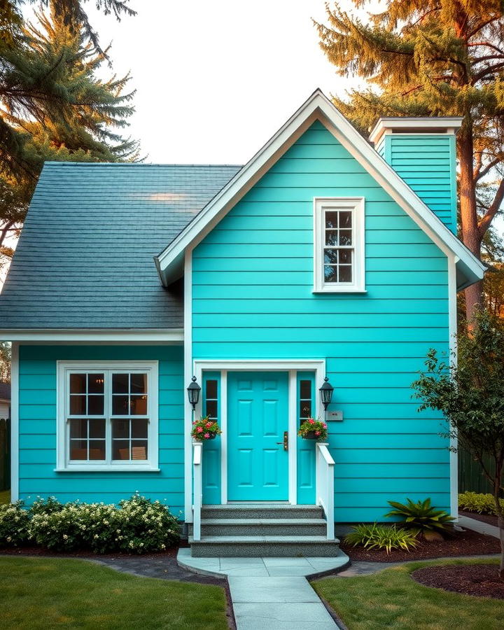 Teal Ombre Gradient for Artistic Flair - 25 Teal House Exterior Ideas