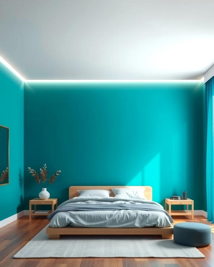 Teal Ombre Walls - 25 Teal Bedroom Ideas