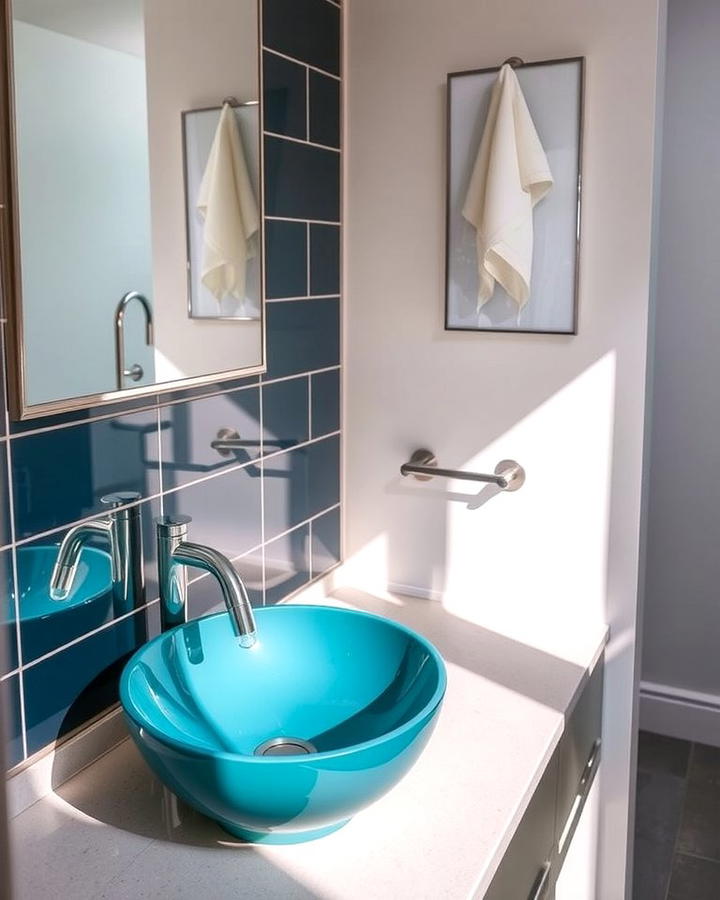 Teal Sink Basins for a Unique Touch - 30 Teal Bathroom Ideas