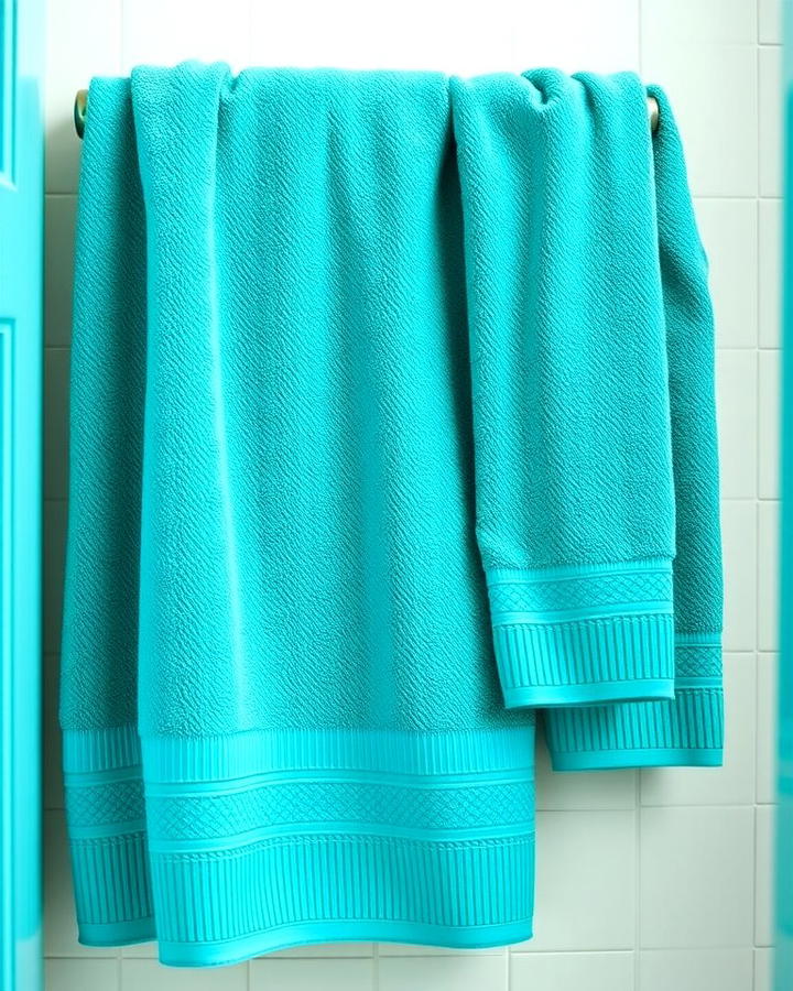 Teal Towels for a Simple Refresh - 30 Teal Bathroom Ideas