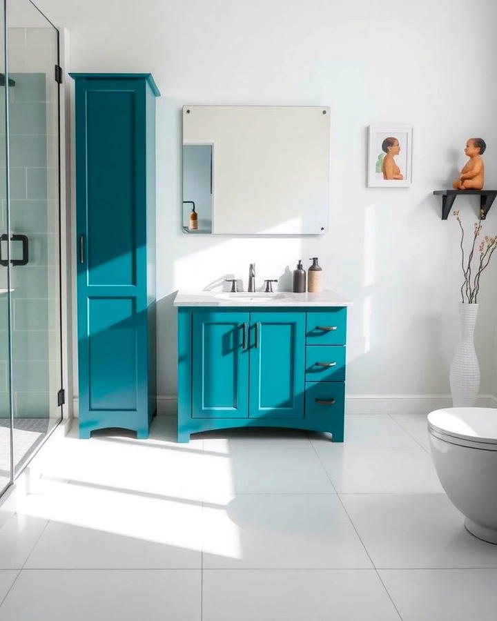 Teal Vanity Units for a Contemporary Look - 30 Teal Bathroom Ideas