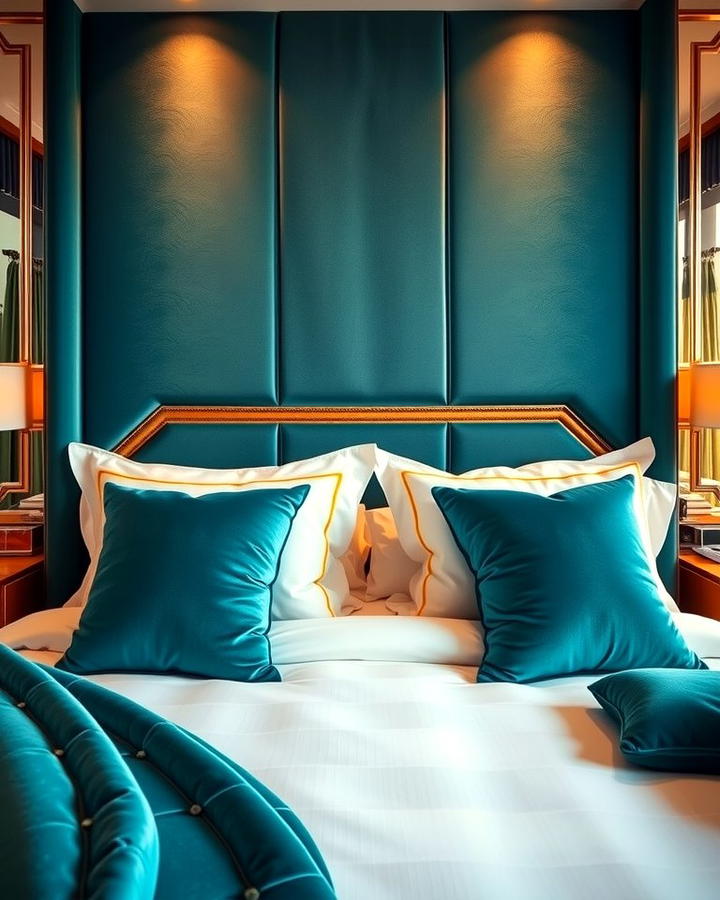 Teal Velvet Textures - 25 Teal Bedroom Ideas