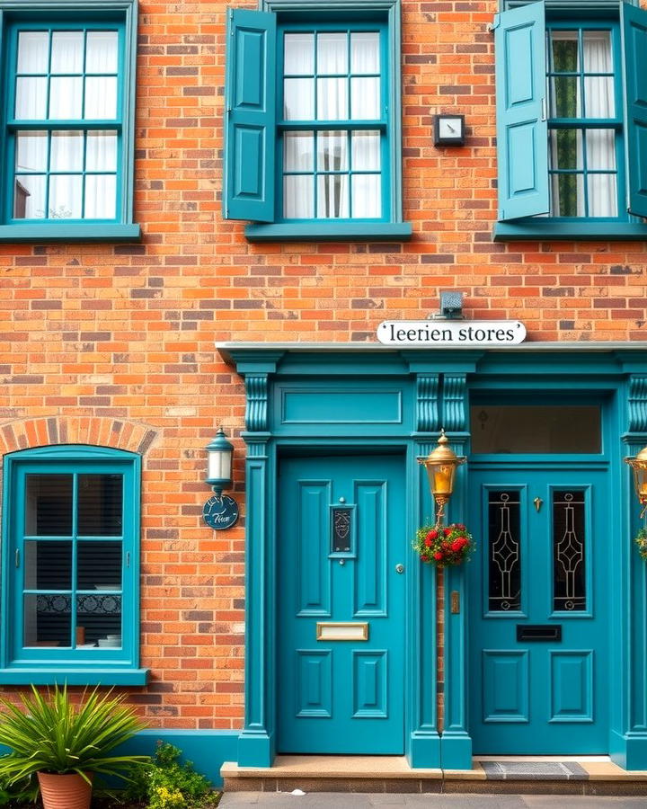 Teal and Brick Fusion for Classic Appeal - 25 Teal House Exterior Ideas