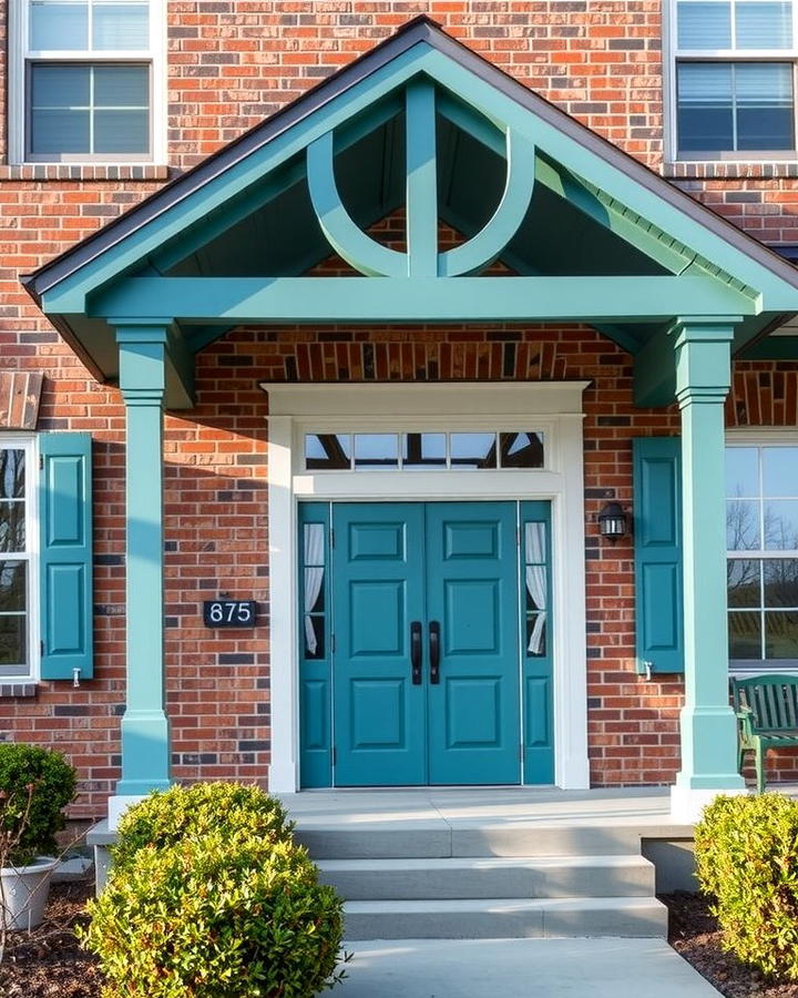 Teal and Brick Fusion - 25 Teal House Exterior Ideas