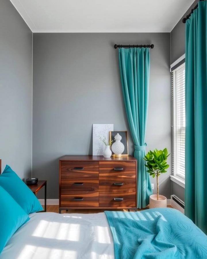 Teal and Gray Color Scheme - 25 Teal Bedroom Ideas