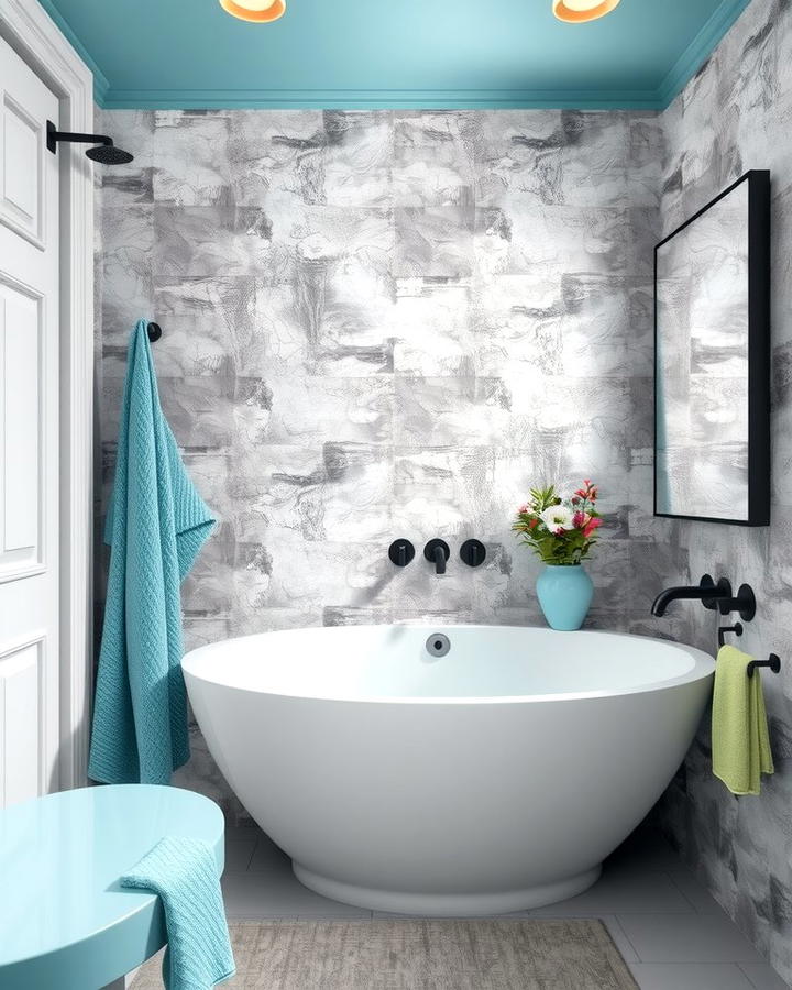 Teal and Grey Combination - 30 Teal Bathroom Ideas