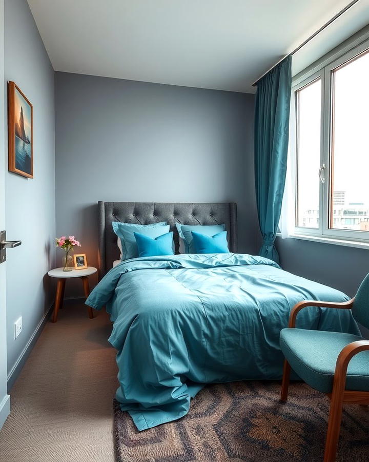 Teal and Grey Harmony - 25 Teal Bedroom Ideas