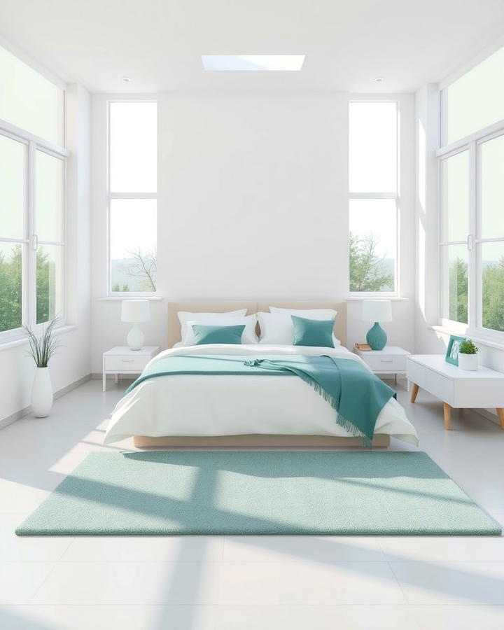 Teal and White Minimalist Design - 25 Teal Bedroom Ideas