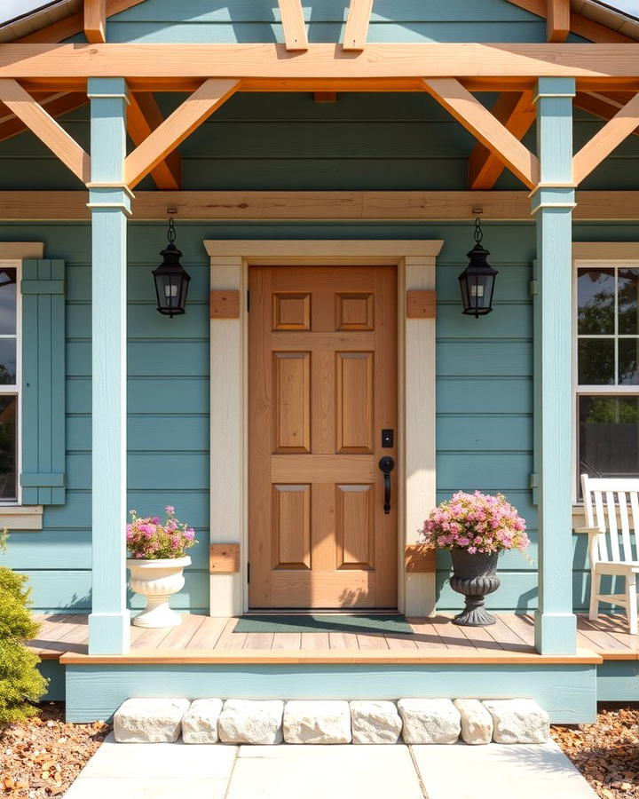 Teal and Wood Rustic Charm - 25 Teal House Exterior Ideas