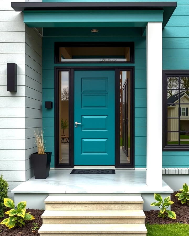 Teal with Black Accents for Modern Sophistication - 25 Teal House Exterior Ideas