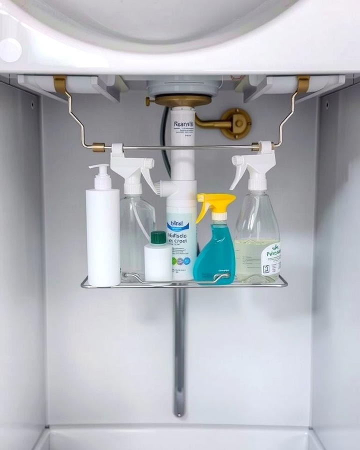 Tension Rods for Under Sink Storage - 30 Bathroom Cabinet Organizing Ideas