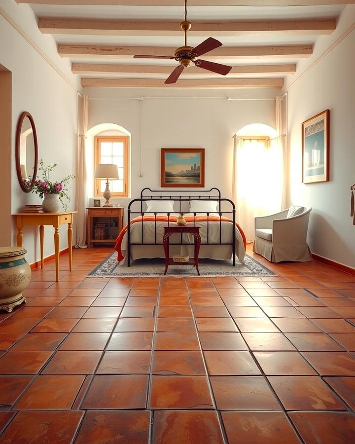 Terra Cotta Flooring - 30 Mediterranean Bedroom Ideas