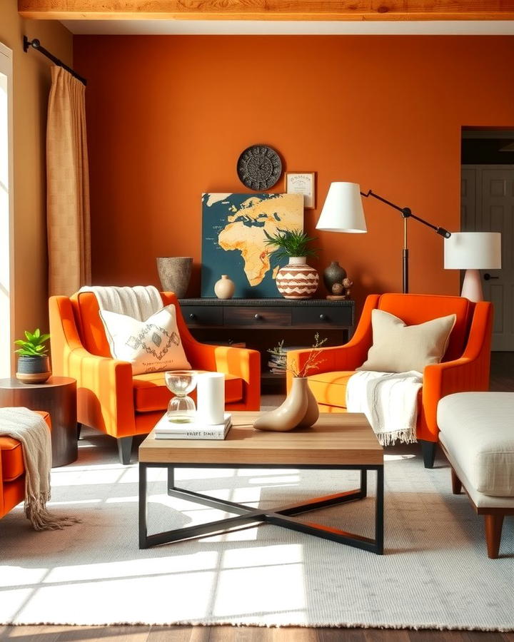 Terracotta Accent Chairs - 25 Terracotta Living Room Ideas