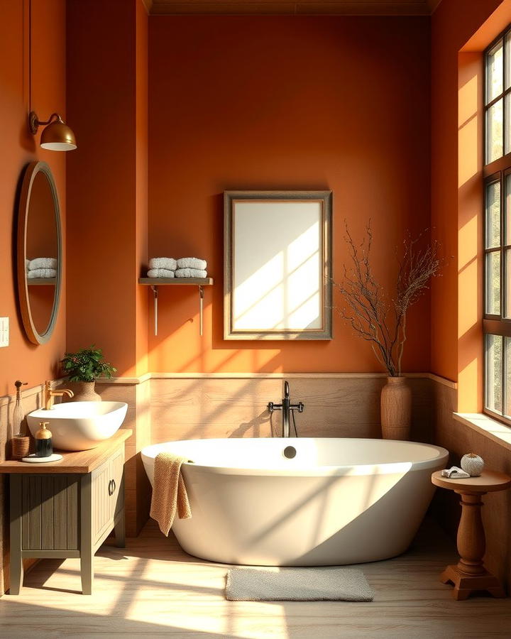 Terracotta Accent Walls - 25 Terracotta Bathroom Ideas