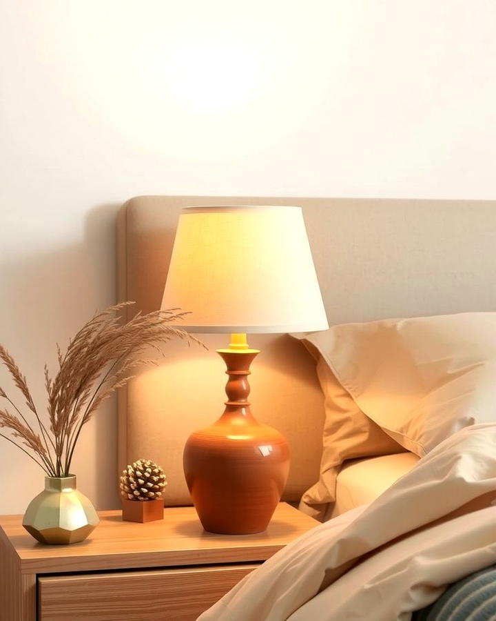 Terracotta Bedside Lamp - 30 terracotta home decor ideas