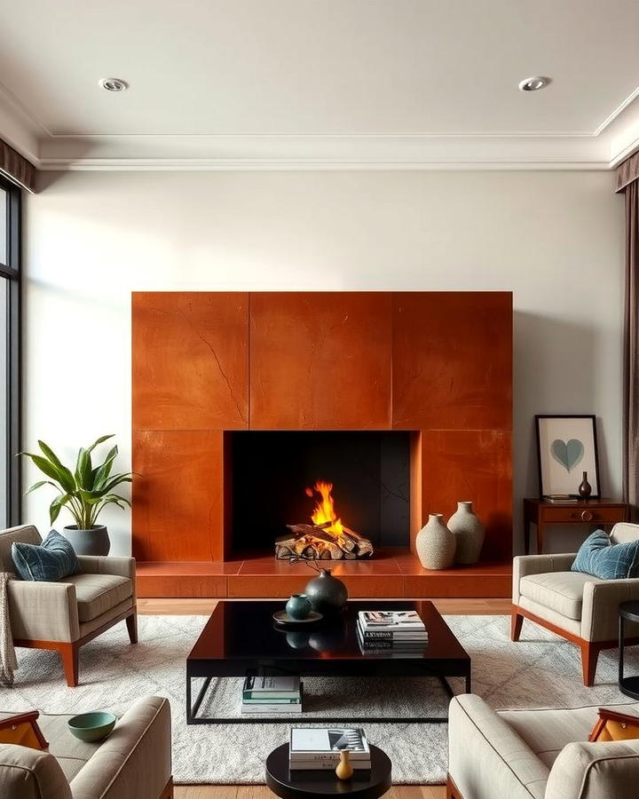 Terracotta Fireplace Surround - 25 Terracotta Living Room Ideas