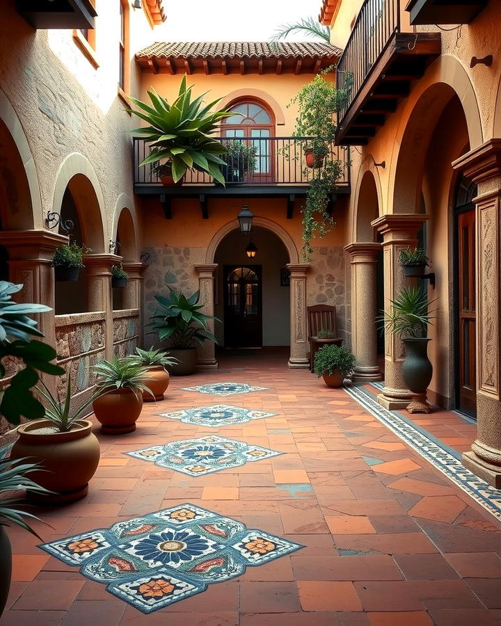 Terracotta Flooring - 25 spanish courtyard ideas