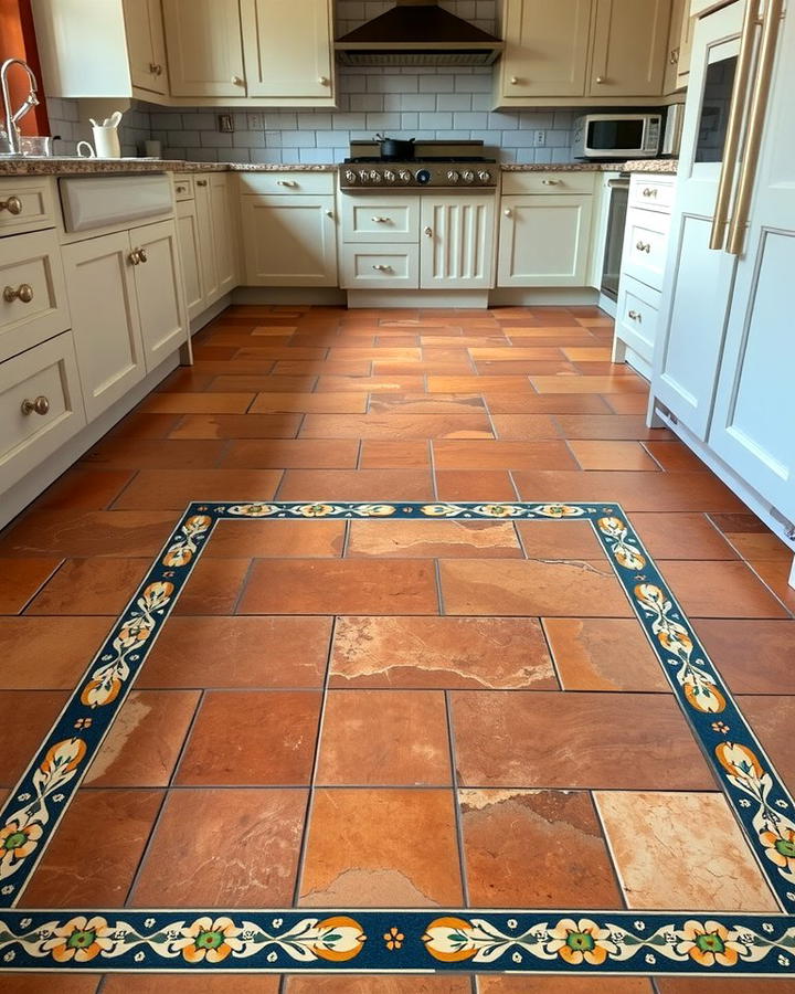 Terracotta Floors with Border Designs - 25 Terracotta Kitchen Floor Ideas