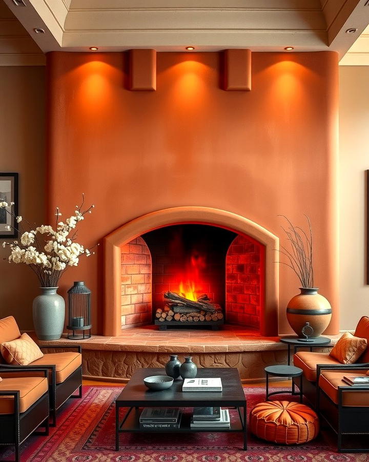 Terracotta Hearth for Warmth - 25 Spanish Style Fireplace Ideas