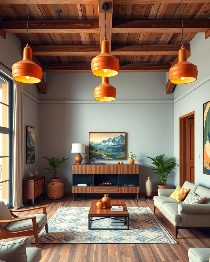 Terracotta Light Fixtures - 25 Terracotta Living Room Ideas