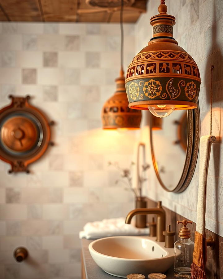 Terracotta Lighting Fixtures - 25 Terracotta Bathroom Ideas