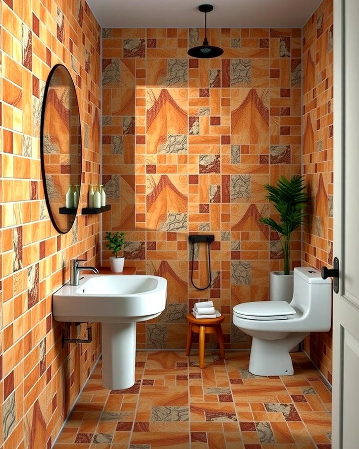 Terracotta Mosaic Tiles - 25 Terracotta Bathroom Ideas