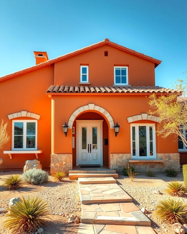 Terracotta Orange for a Warm Mediterranean Look - 25 Orange House Exterior Ideas