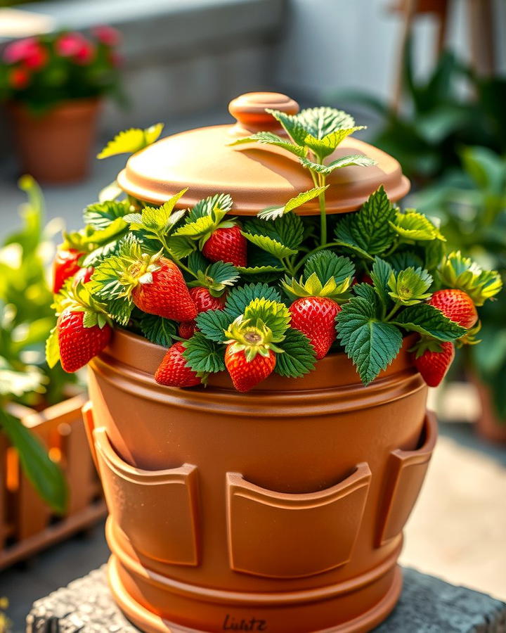 Terracotta Strawberry Jars - 25 Strawberry Planter Ideas